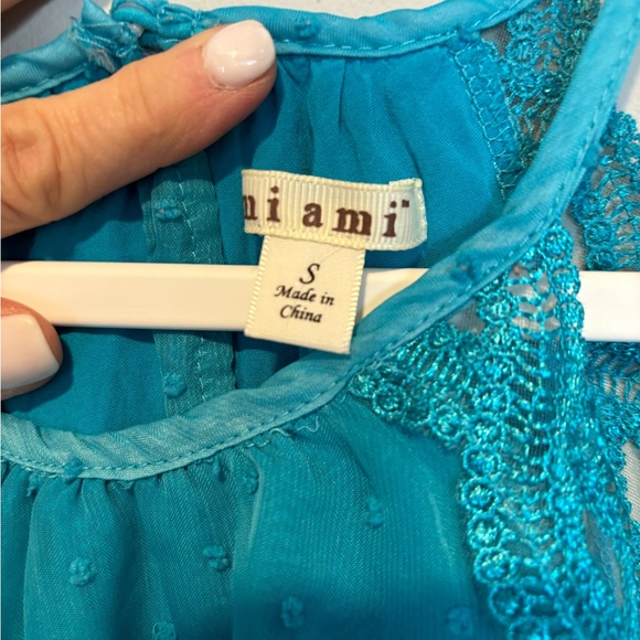 Women's Dressy Aqua Tank Top - Light sheer material Size worn 2x Size S - Picture 9 of 11